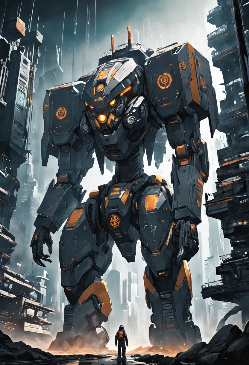 ((Best quality)), ((masterpiece)), (highly detailed:1.3), In a sprawling cyberpunk metropolis, dominated by towering skyscrapers and neon-lit alleys, a dystopian mega corporation known as OmniCorp reigns supreme. OmniCorp, driven by insatiable greed and power, has ventured beyond Earth's boundaries to exploit the vast resources of near-earth objects (NEOs) in a relentless pursuit of profit.Set in a gritty future, where the line between humanity and technology blurs, your images will depict the dark and ruthless world of NEO asteroid mining. Explore the juxtaposition of high-tech machinery, advanced robotics, and human labor as they collaborate to extract precious minerals and resources from the cold depths of space.Capture the scenes of colossal mining rigs, suspended in zero-gravity, relentlessly drilling into massive NEOs, their mechanical arms piercing through the rocky exterior. Show the workers, adorned in cybernetic suits, braving the harsh conditions of space to harvest the valuable ores, their faces obscured by gas masks and reflective visors.Amidst the cold and desolate asteroids, reveal the towering presence of the OmniCorp headquarters—a monolithic structure that casts a shadow over the workers below. Showcase the opulent offices and boardrooms, where executives make decisions that shape the destiny of both the company and the exploited masses.But beneath the shiny veneer of corporate power, unveil the simmering rebellion of the oppressed. Depict the clandestine activities of underground resistance movements, fighting against OmniCorp's iron grip on society. Show their covert operations, hacking into the corporation's networks, and plotting to expose its dark secrets.Incorporate elements of advanced technology, cybernetic enhancements, holographic displays, and augmented reality overlays to accentuate the cyberpunk atmosphere. Explore the contrast between the bleak and polluted cityscape and the infinite expanse of space, emphasizing the impact of human