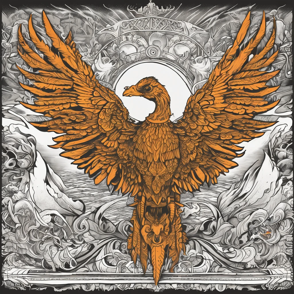 Tattoo drawing,New tradition,Golden winged rock bird,drak,Mountain and Sea Scriptures,