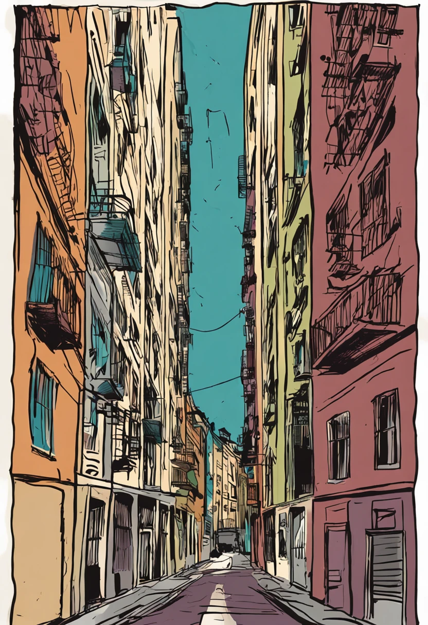 portada para libro, Color de fondo: Una paleta de colores oscuros, predominando tonos grises y negros, with bluish undertones to accentuate the mysterious atmosphere. Imagen central: A color illustration, o photograph of the building in Lucerne, cuatro pisos, BUENOS AIRES , ARGENTINA. Debe ser una vista angular desde abajo hacia arriba, capturing its majesty and antiquity. Las ventanas del edificio tienen luces tenues, and one or two windows are fully lit, sugiriendo actividad o presencia dentro. sombras: Siluetas de tres personajes (Carlos, Elisa y Gerardo) parados en un pasillo oscuro, with an antique lamp hanging above, arrojando luz sobre ellos. En la mano de Elisa, The silhouette of a revolver is barely visible.