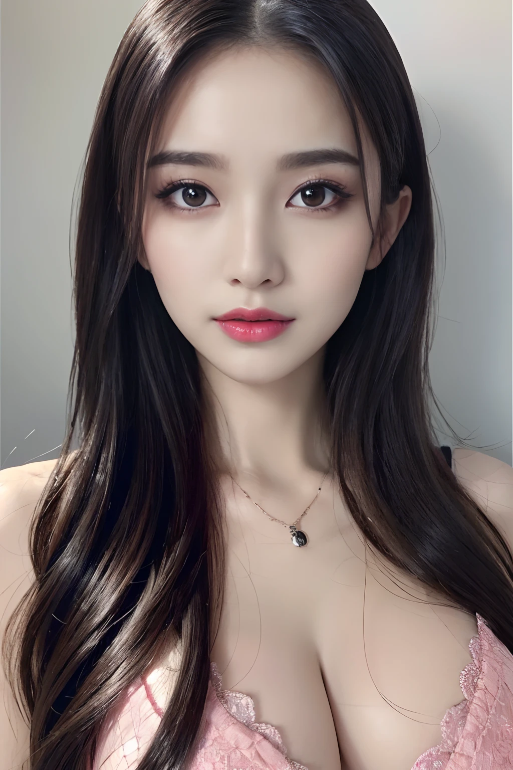 masterpiece、top-quality、extremely detailed 8K、Ultra HD、ultra-detailliert、ighly detailed、very real、Photo Real、japanes、1girl in、High proportion head、beautiful realistic face、detailed realistic faces、high detal, Realistic hair、beautiful realistic hairstyle、beautiful realistic eyes、highly detailed realistic eyes、Proportional eyes、Highly detailed pupils、high detailed realistic natural eyebrows、high detailed realistic lips、 beautiful realistic lips、pink lipsticks、sexy lip、Realistic breasts with high proportion、Realistic medium breasts、Slender Abs、highlydetailed skin