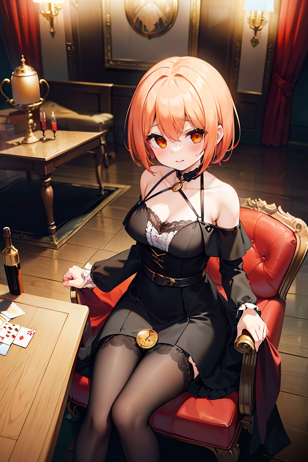 portrait photo of elexissinclaire wearing esjacket at a nightclub sitting at bar, wicked smile, (masterpiece) (best quality) (detailed) (8k) (HDR) (wallpaper) (cinematic lighting) (sharp focus) (intricate)