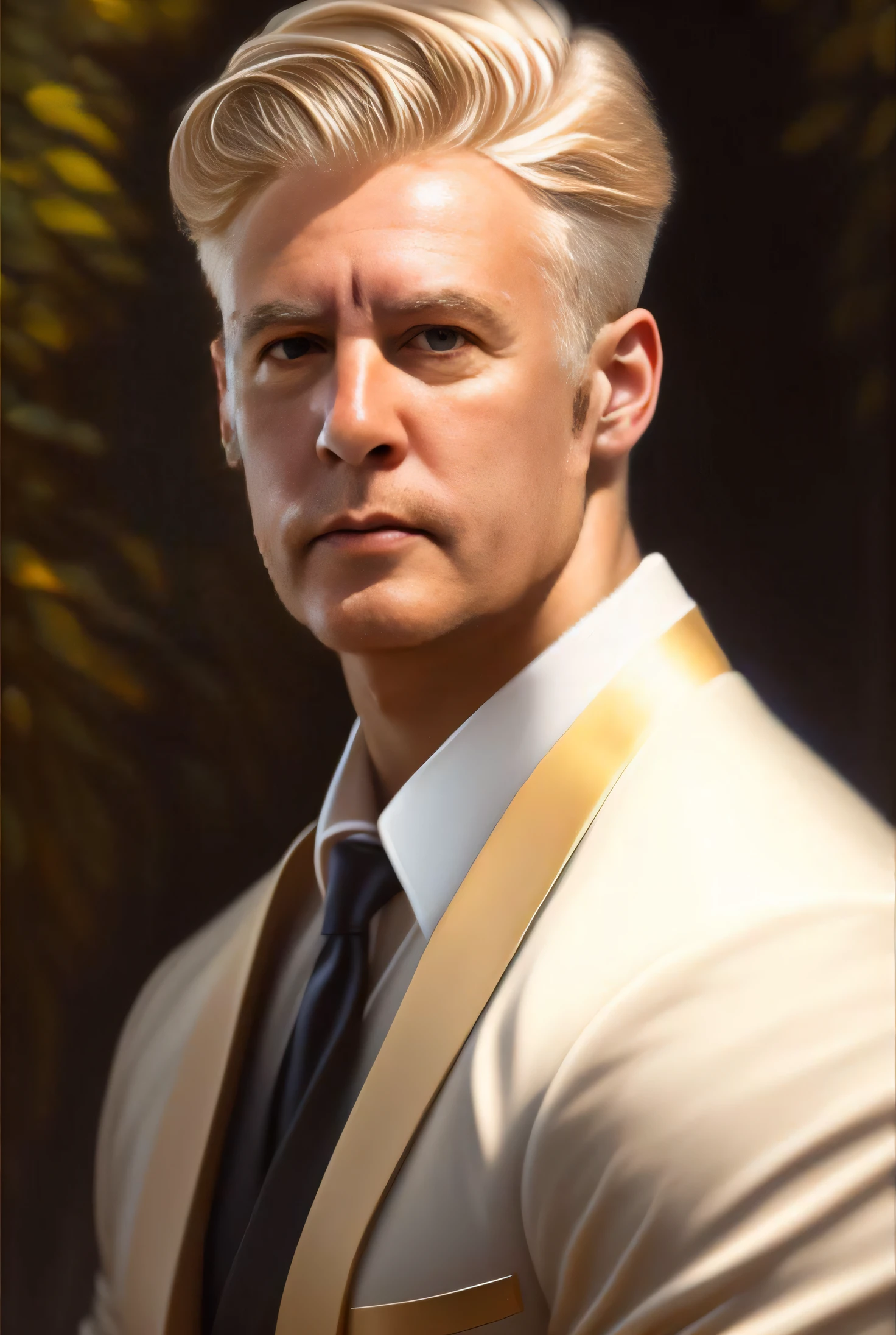 there is a man in a suit and tie posing for a picture, Retrato de Doc Savage, Barclay Shaw 8K Fotorrealista, epic and elegant portrait, Martin Ansin, Retrato da obra, Estilo de Donato Giancola, pintura de um homem, doc selvagem, Inspirado em Donato Giancola, Retrato de Adam Jensen, cinematic bust portrait, Tom Bagshaw Donato Giancola