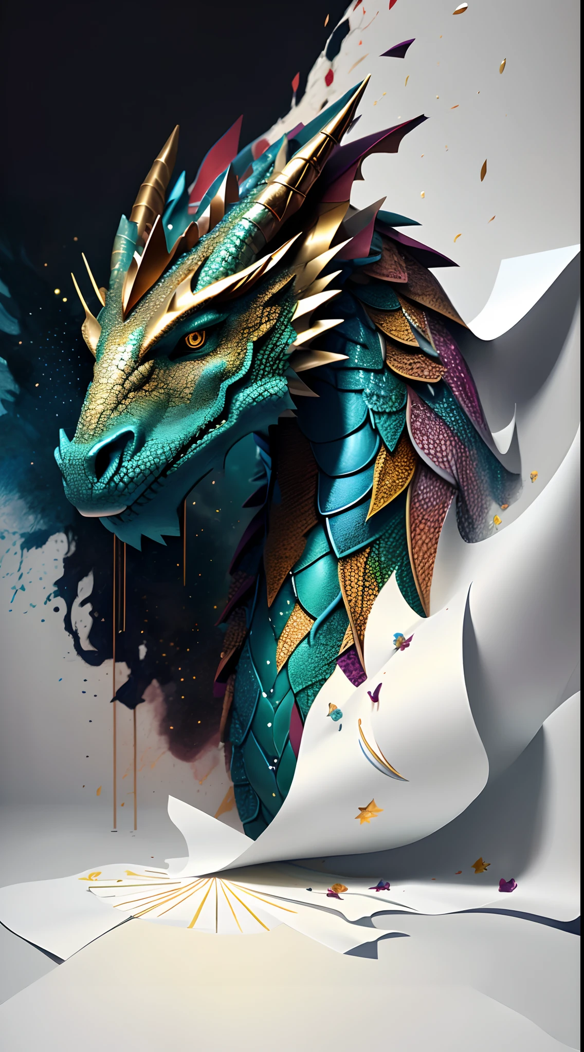 Fantasy、Fantasy、(whole body, detailed), ((Portrait of a dragon with colorful feathers:1.5)), photoRealistic, masterpiece: 1.2), (Highest quality, High resolution, 8K), (Realistic: 1.37), faint smoke, ultra detailed , Sharp focus, Bright Eyes, Scale and Texture, mysterious, Calm, Beautiful Landscape, Soft lighting, Vibrant colors, Rainbow and sunshine shining.16K, 超High resolution, Shining in rainbow colors、to be born,wonderful ,future、Iridescent、The world 30 years from now。