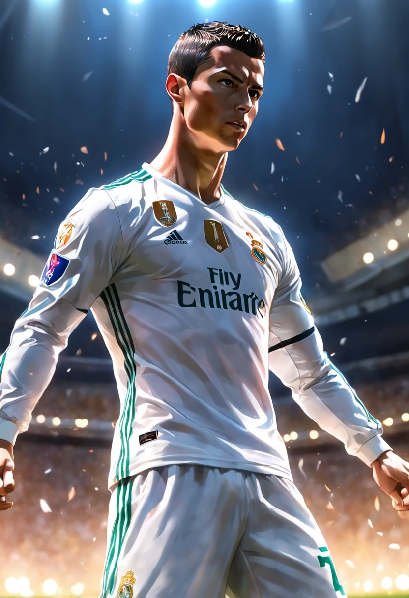 cristiano ronaldo,terno real madrid,(Estilo Pixar) (master part:1.2) (Bokeh) (melhor qualidade) (pele detalhada) (textura detalhada) (8k) (argila) (Cinematic lighting) (foco nítido)