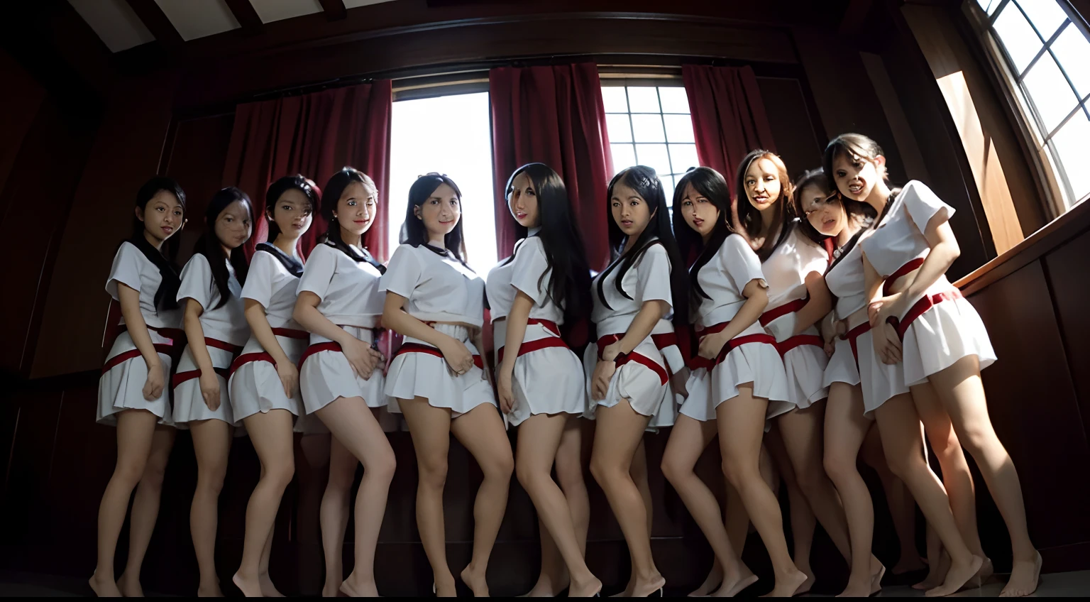 2perfect anatomy, masterpiece, best quality, extremely detailed, (high resolution:1.3), RAW photo, 8k,BREAK nsfw, 3 Japanese girls, gigantic brest, (slave red collar), late s, very cute face, (complete nude:1.2), sitting on the flooring, inside of house entrance, (perfect m legs, perfect knees up, perfect spread legs:1.2), stick out pussy to viewer, very lovingly gaze, (blush:1.1), wistful, (open mouth sexy, breathless:1.0), front view, straight view,