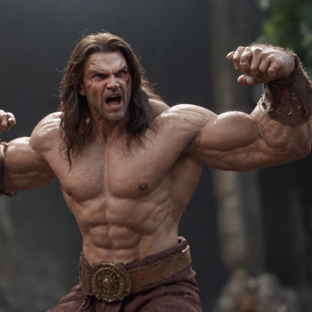 (professional 3d render:1.3) af (Realistic:1.3) most beautiful artwork photo in the world，Features soft and shiny male heroes, ((Epic hero fantasy muscle man rough wet hero angry look long hair short beard and ferocious expression in dynamic pose, Fantastic location, Majestic cluttered environment)), full body 8k unity render, action  shot, skin pore, very dark lighting, heavyshading, Detailed, Detailed face, (vibrant, photograph realistic, Realistic, Dramatic, Dark, Sharp focus, 8K), (Old leather garments damaged by weathering:1.4), ((((Wear fur)))), (Intricate:1.4), decadent, (Highly detailed:1.4), Digital painting, rendering by octane, art  stations, concept-art, smooth, Sharp focus, illustration, Art germ, (loish:0.23), wlop ilya kuvshinov, and greg rutkowski and alphonse mucha gracias, (Global illumination, Studio light, volumettic light), heavy rain, particles floating, lotr, fantasy, elf, full bodyesbian, ((Dark and ancient city background:1.3)),CGSesociety,art  stations