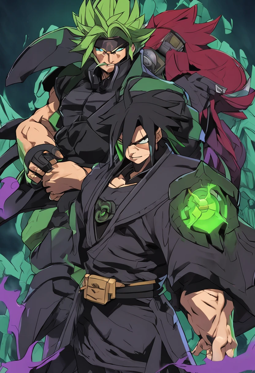 Armadura preta e verde, hero, estilo de arte de dark cloud 2, Broly, Itachi, Personagem hd, conceito de corpo inteiro, personagem de anime, ( ( arte conceitual do personagem ) ), personagem estilo anime, escuro, estilo de arte guilty gear, Green Energy Protection