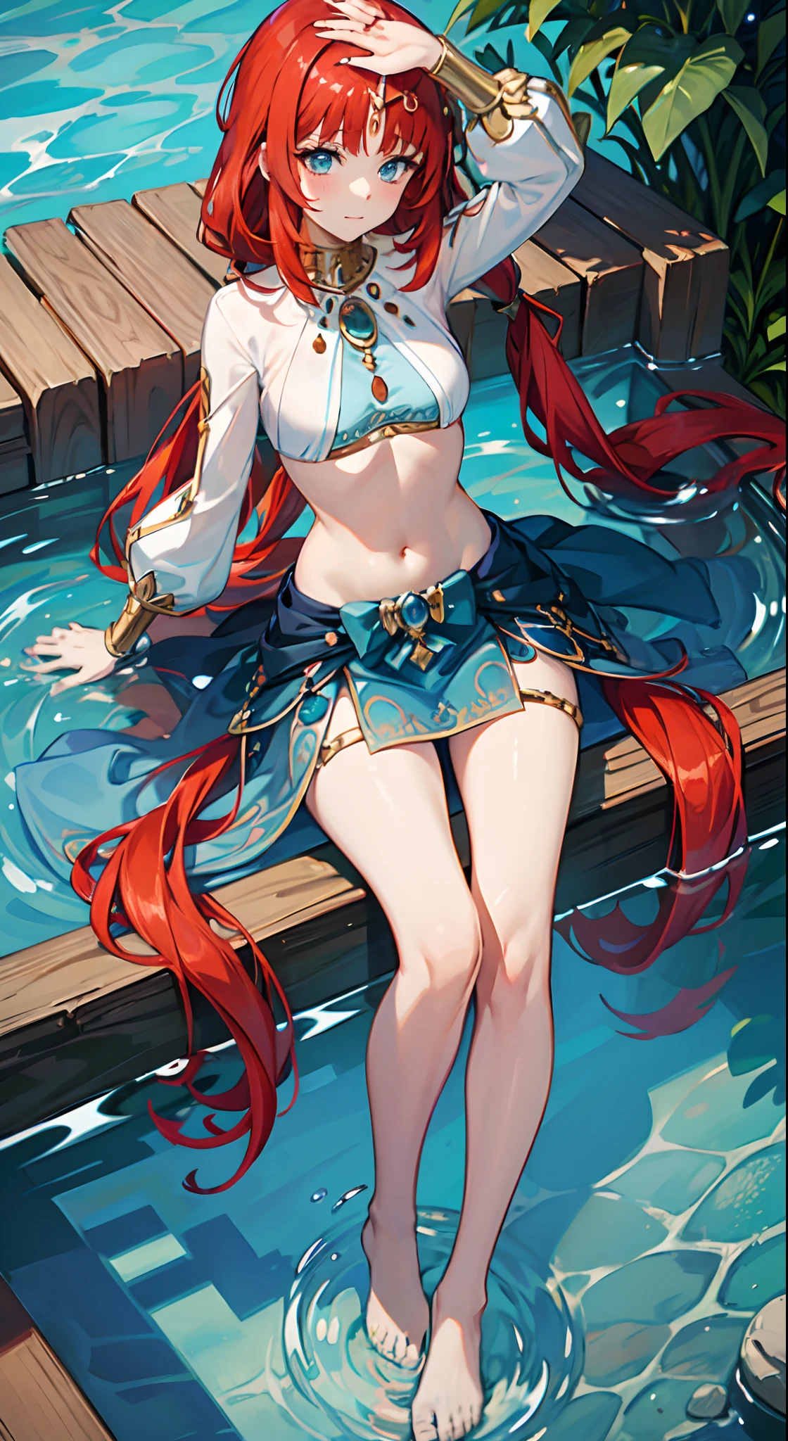 Mipha from the legend of zelda breath of the wild, in a sexual position, nude
