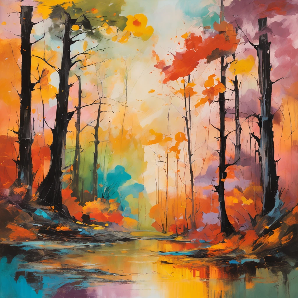Intricate painting details of Japanese forests, by range murata, galaxy in background, Clouds, vivd colour, High contrast, Mountain, vector line art, orange highlights, trending in pixiv, anime concept art, Stick, Mattire, high high quality, Edge to edge, Sanskrit