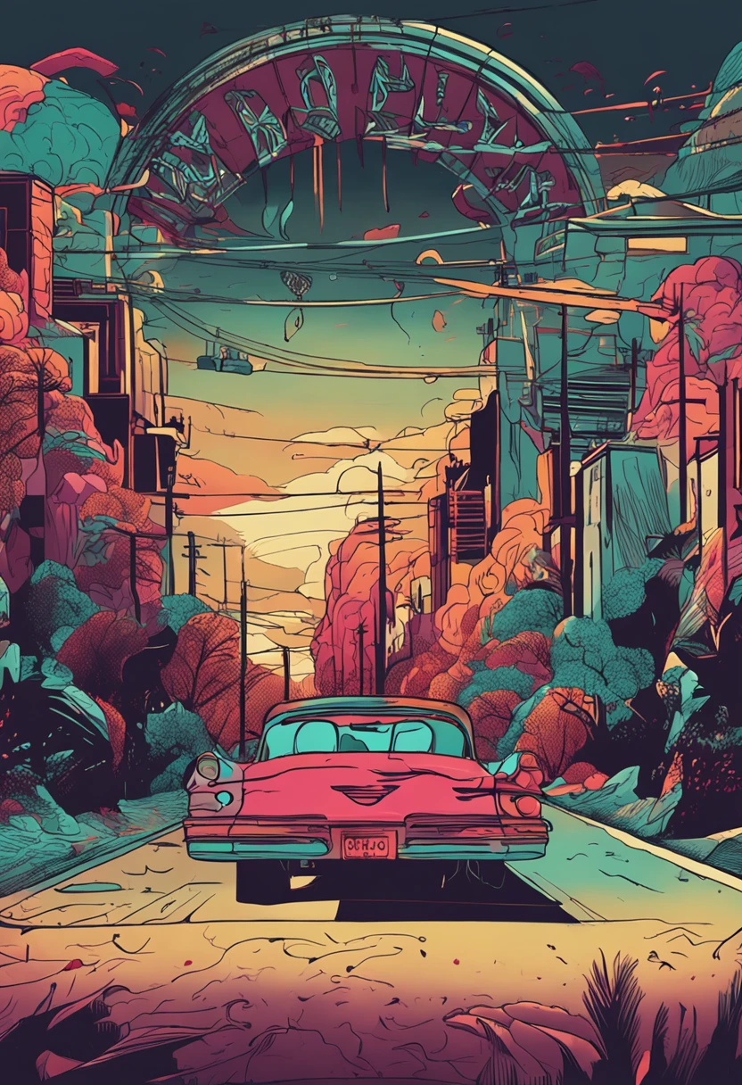 car accident female corpse 2d art