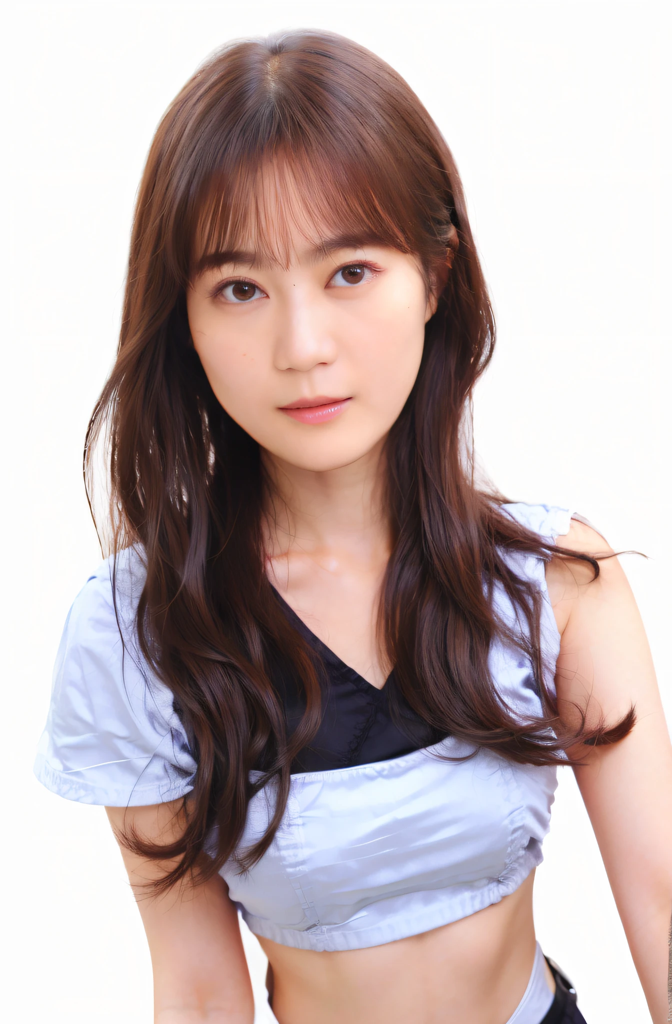 arafed asian woman with long hair and a white shirt, female actress from korea, Cute Korean Actress, young cute wan asian face,