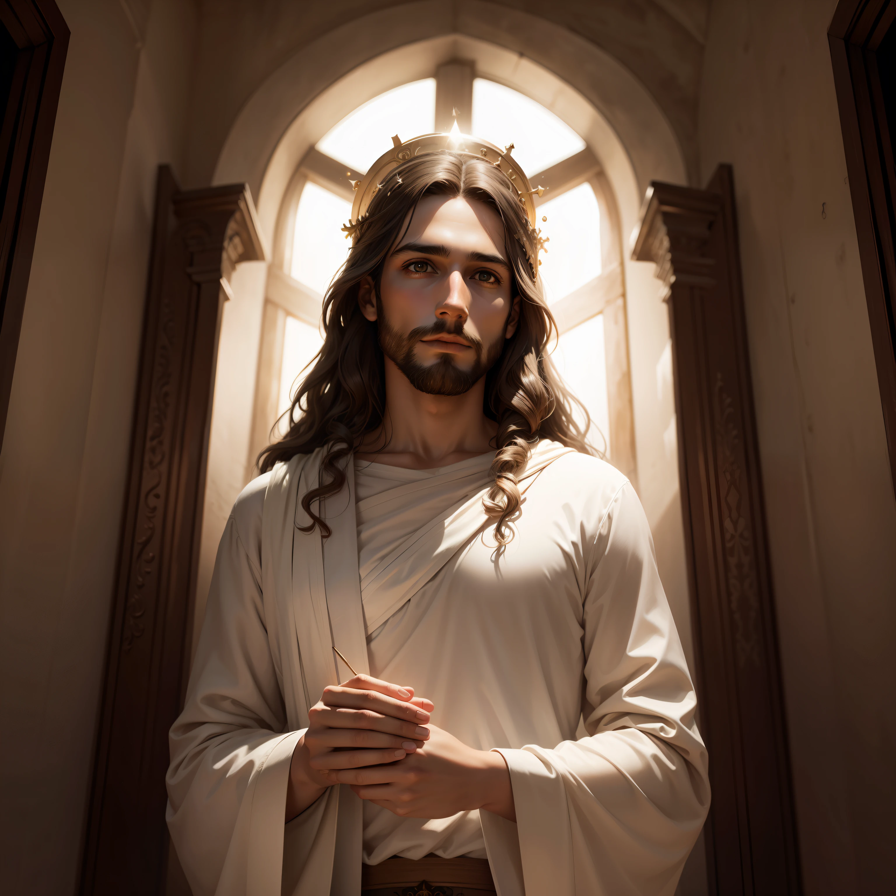 Jesus Cristo Full hd, realista, arte iluminada, Ton de calmaria