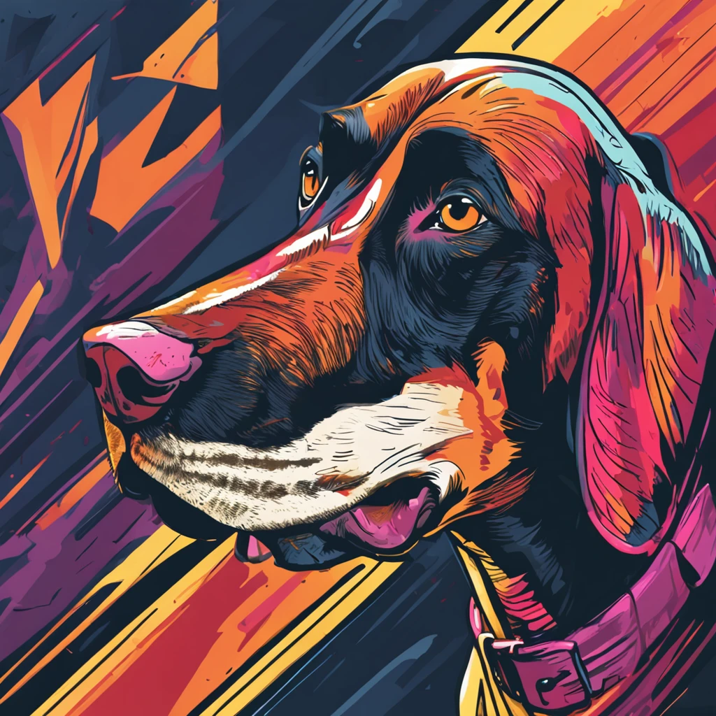 Cartoon of a Doberman dog