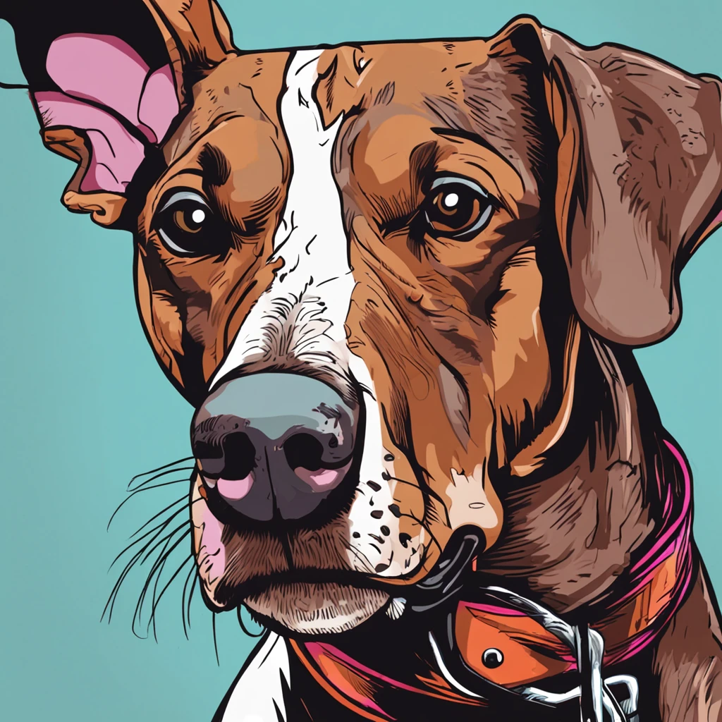 Cartoon of a Doberman dog
