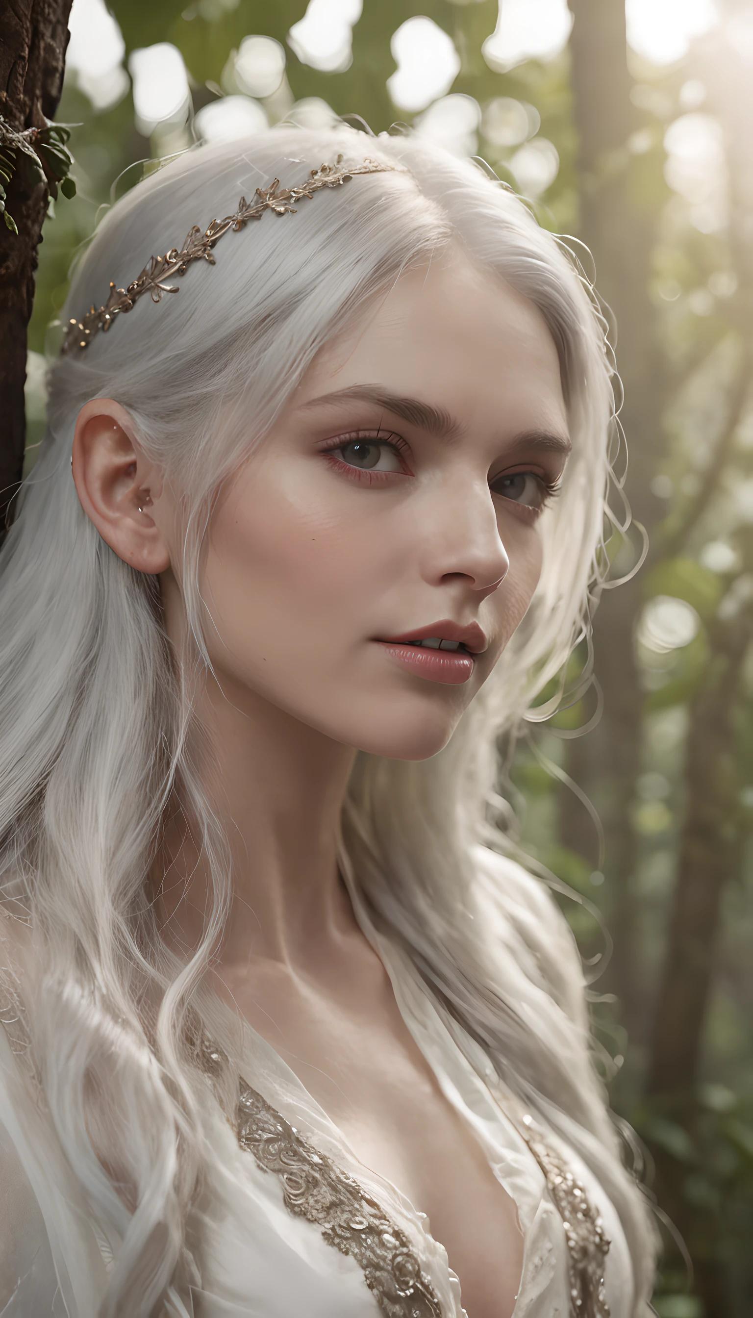 (Master Part, High Resolution:1.5), (Photoshoot in the Enchanted Forest:1.2), (Heavy rains, creating a magical environment:1.2), (Silver-haired elven maiden:1.2), (shiny, damp hair and body:1.2), (white blouse, tight-fitting her figure:1.2), (Natural & Casual Beauty:1.2), (Exuding unearthly grace:1.2), (Raindrops, emphasizing his delicate features:1.2), (subtle sensuality in his attire;:1.2), (translucent blouse, open and seductive:1.4), (A confident and comfortable body:1.2), (Feminine curves, accentuated by sloppy thongs:1.5), (Sensual and captivating charm:1.2), (Angle lens, fixing his striking presence:1.2), (soft, Warm sunlight, Breaking through the rain:1.2), (creating a magical and ethereal glow:1.2), (The elven sorceress is immersed in nature:1.2), (A serene expression on his face in the midst of a storm:1.2), (awakening a sense of calm and mystery:1.2), (Close connection with the elements:1.2), (Celebrating the beauty of the natural world:1.2), Filmic, hyper-detailing, insane details, Beautifully colored, unreal-engine, Depth of field, extra high resolution, megapixel, Cinematic Lightning, Smoothing, FKAA, TXAA, RTX, SSAO, postprocessed, Post Production, Tone Mapping, ..CGI, vfx, SFX, insanely detailed and intricate, Hyper maximalist, hyper realistic, volumetric, Photorealistic, Ultra Photoreal, overdetalization, intricate detials, 8K, Super detailed, coloration, voluminous lighting, HDR, Realistic, unreal-engine, 16k, Sharp focus, Octane rendering