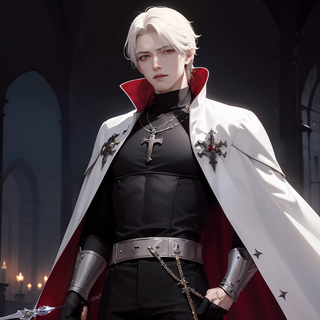 Henry Gerard is Edward's friend in Castlevania, and he is also a vampire hunter much like Edward under the organization "Saber Cross." Henry was appointed as a priest and possesses exceptional intelligence. He is skilled in harnessing light-related magical powers. A proficient companion to Edward, Henry effortlessly solves complex problems. He dons a white outfit with a priestly cloak and wields a rosary, using it to recite powerful incantations.