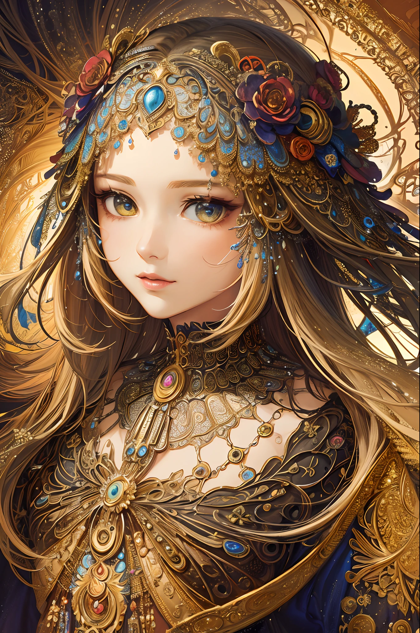 (masterpiece, top quality, best quality, official art, beautiful and aesthetic:1.2), (1girl), extreme detailed,(fractal art:1.3),colorful,highest detailed