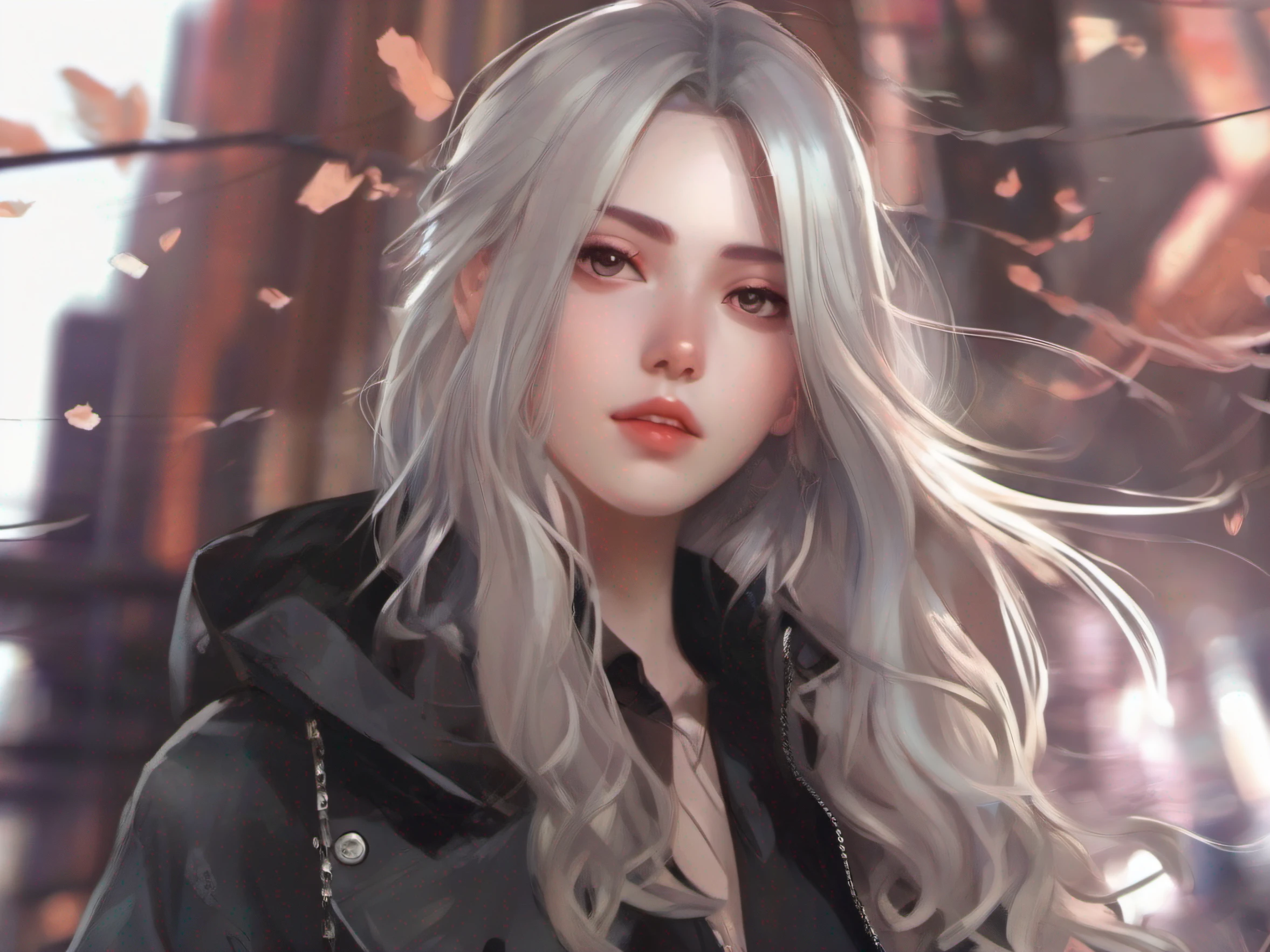 Anime - style image of a woman with long hair and a black jacket, Detailed digital anime art, detailed anime character art, Guweiz in Pixiv ArtStation, Detailed key anime art, Guweiz on ArtStation Pixiv, Guviz-style artwork, detailed portrait of an anime girl, trending on artstation pixiv