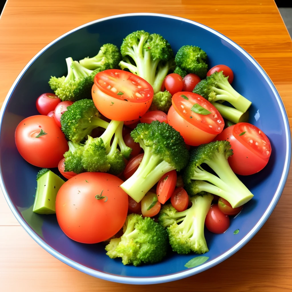 Fat-reducing meal consisting of broccoli tomato prawns