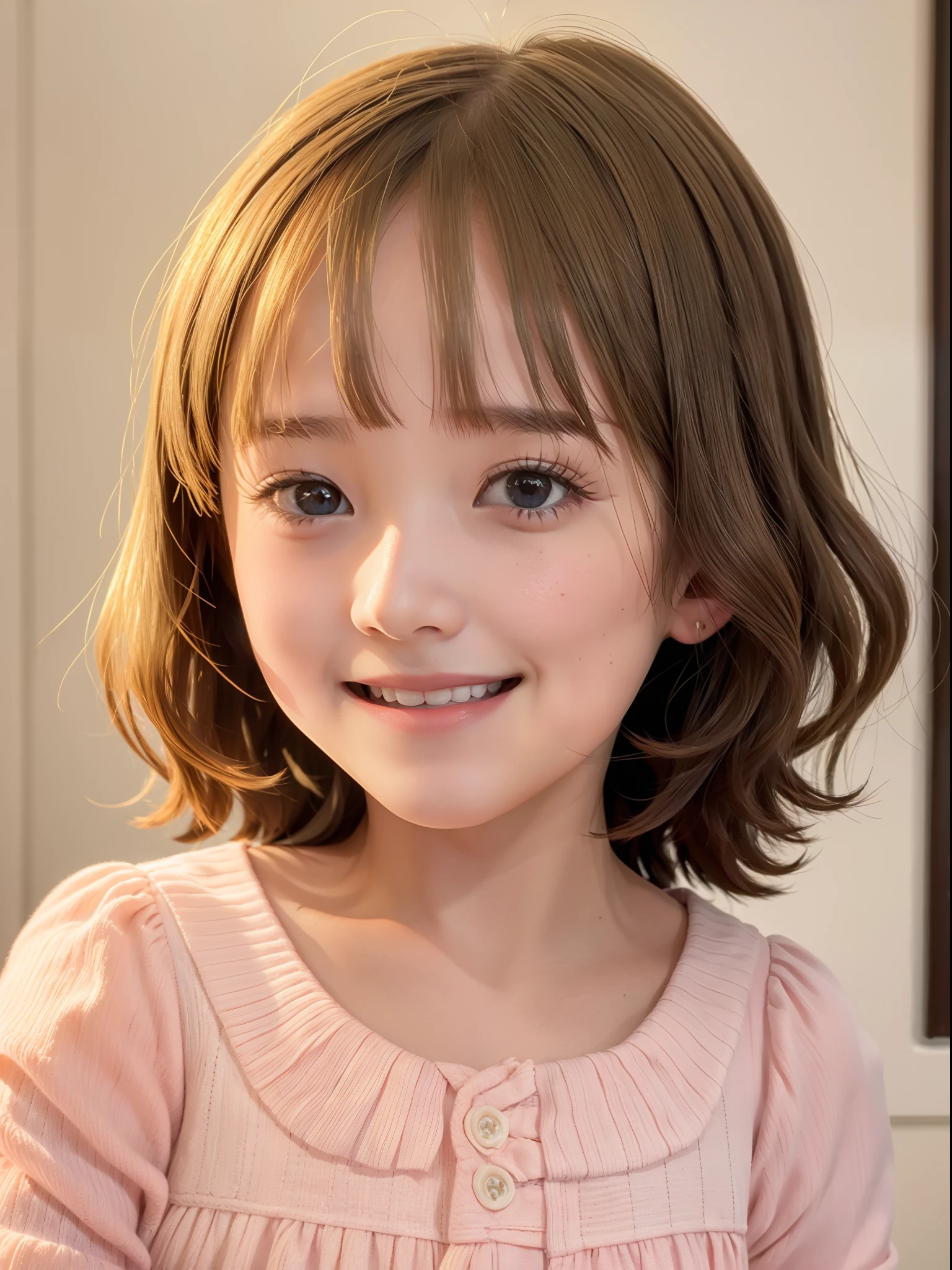 momoko suou (million live), 10 years old, Lori, Petite, Best Quality, masutepiece,8K, Photorealistic, Portrait, laughing to viewer,