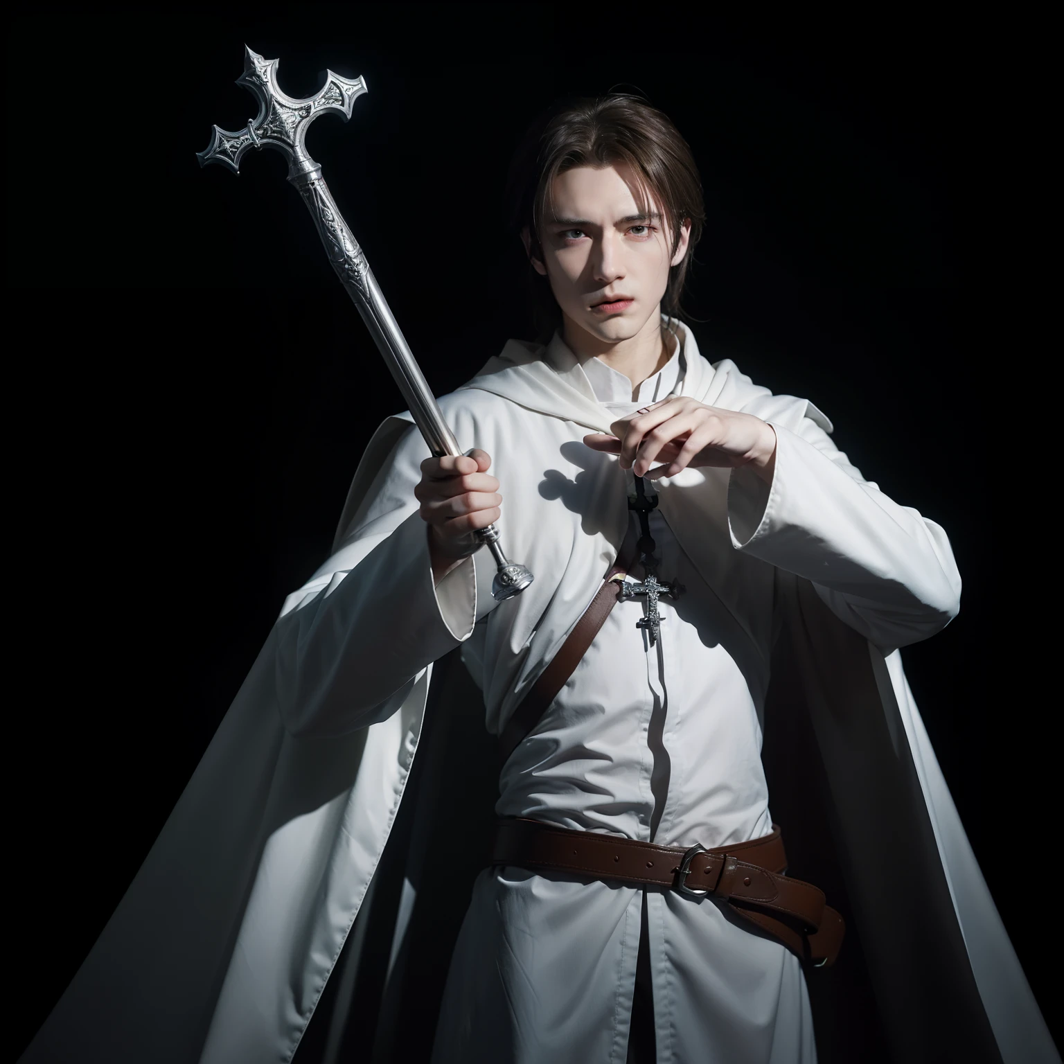 Henry Gerard is Edward's friend in Castlevania, and he is also a vampire hunter much like Edward under the organization "Saber Cross." Henry was appointed as a priest and possesses exceptional intelligence. He is skilled in harnessing light-related magical powers. A proficient companion to Edward, Henry effortlessly solves complex problems. He dons a white outfit with a priestly cloak and wields a rosary, using it to recite powerful incantations.