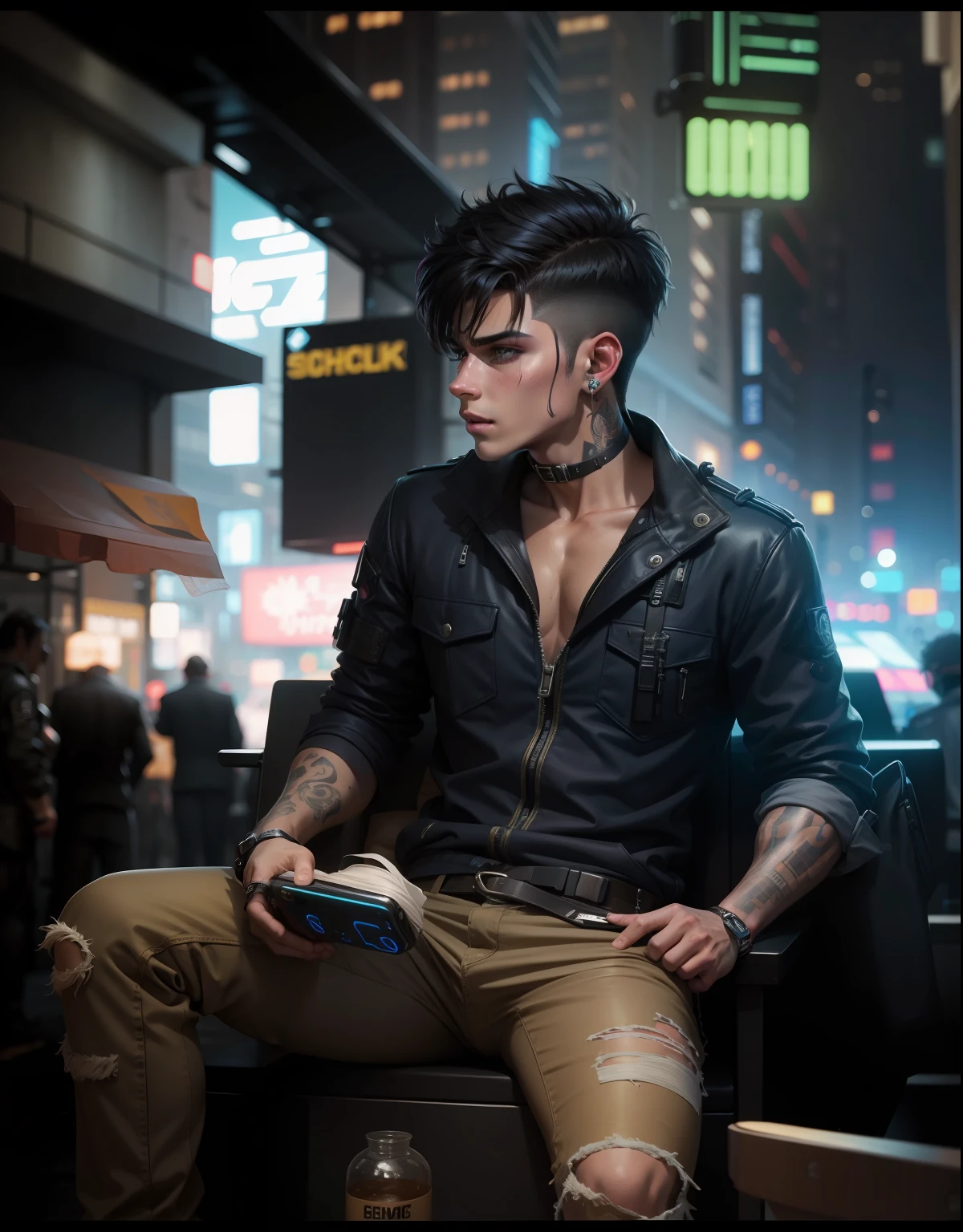 Change beckground cyberpunk handsome boy realistic fece 8k ultra