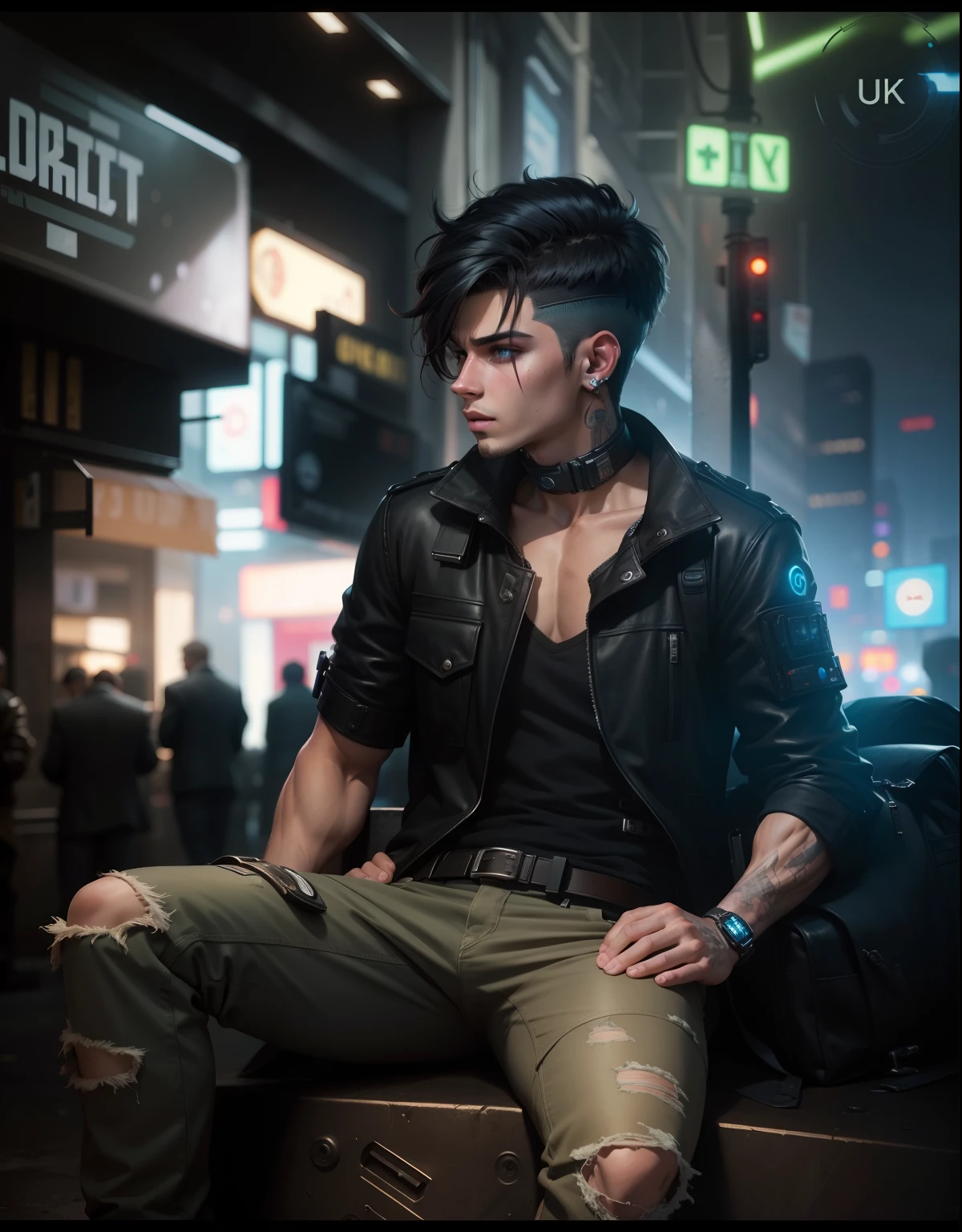 Change beckground cyberpunk handsome boy realistic fece 8k ultra