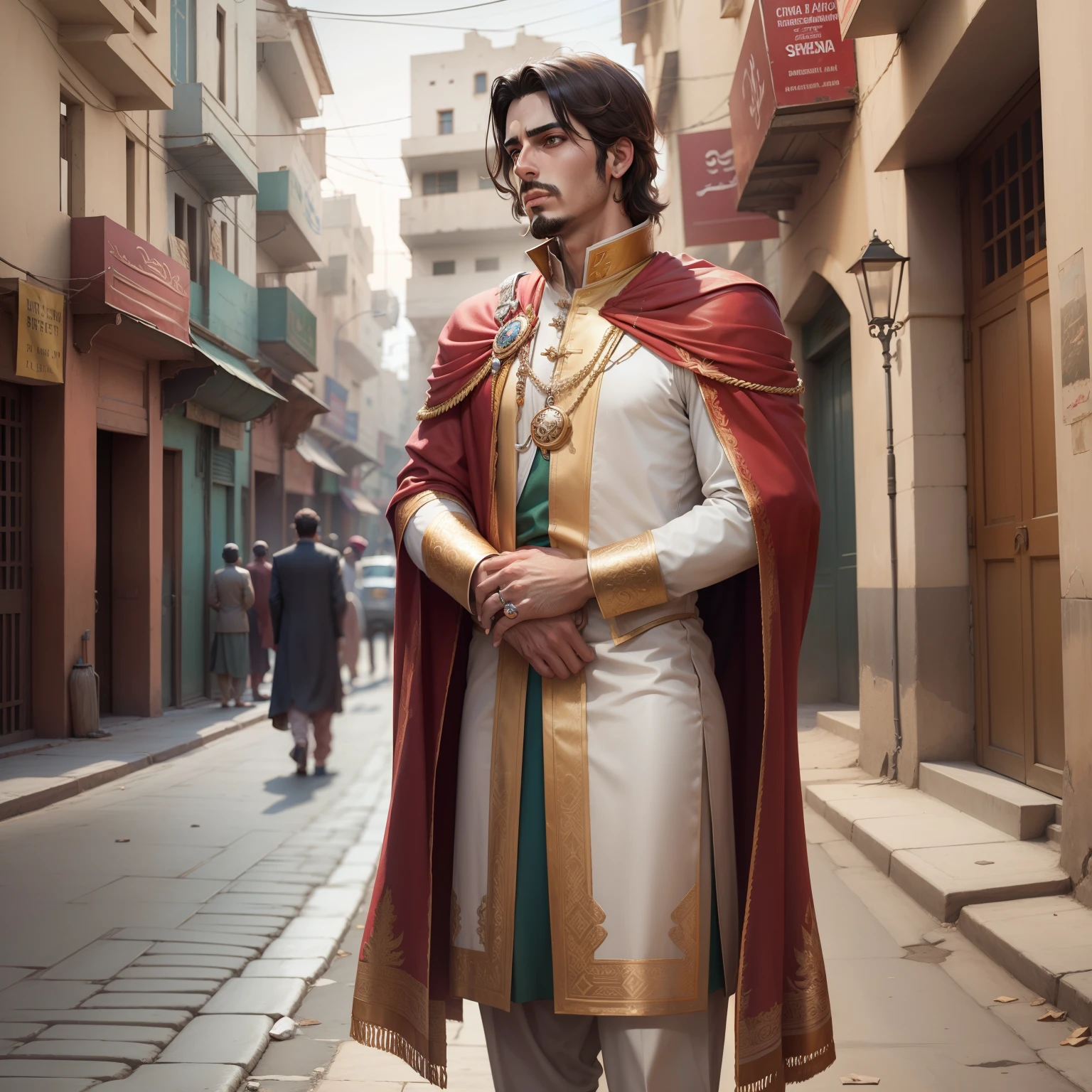 prince princeof perisa in peshawar streets ,super realistic