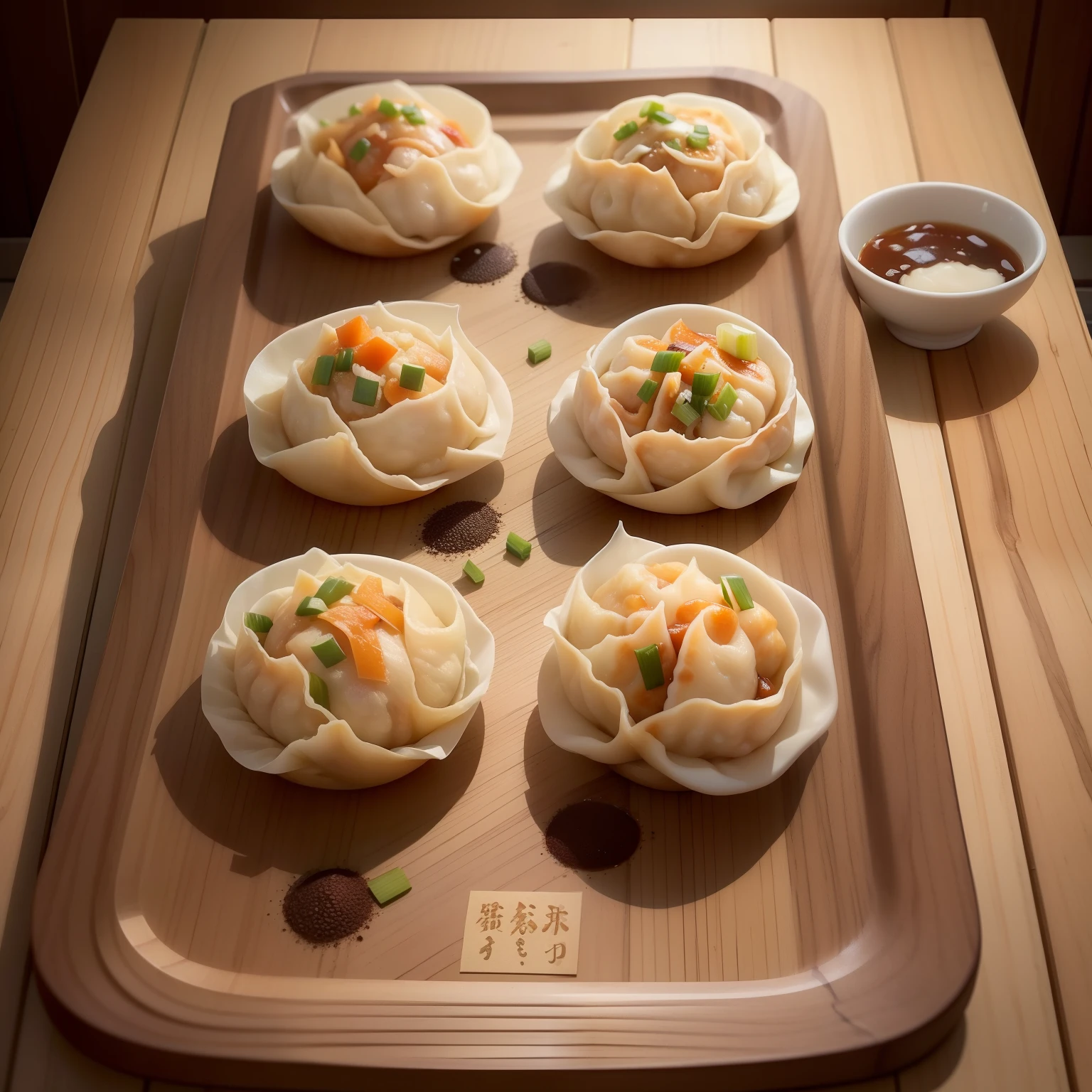 illustrate: In this explanatory prompt、It is a traditional dumpling of Japan「Gyoza」Generate delicious looking images of。Gyoza、with food packed with meat and vegetable fillings wrapped in thin skin,、Generally baked on a griddle or pan。Here are some of the most important points:、Creative expression is welcome。

point:
- Gyoza skin is thin、It has a translucent feeling。Please devise the thickness and texture of the skin.。
- Gyoza ingredients、Mostly pork or cabbage、Although it consists of leek, etc.、You can also incorporate other ingredients.。
- Please depict the grilled and crunchy texture of the gyoza in a way that is visible.。
- Consider the background and presentation of the image、Try to create a beauty or appetizing atmosphere。

Be aware of: This image stimulates the appetite、As a complement to the deliciousness of gyoza、Intended to delight the viewer。Generate a creative and tasty-looking piece。