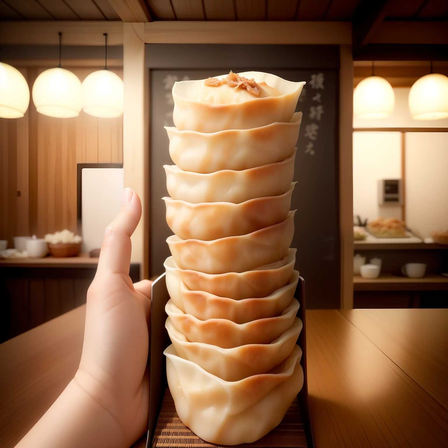 「Gyoza」Image generation explanation prompt
explanation: In this explanatory prompt、It is a traditional dumpling of Japan「Gyoza」Generate delicious looking images of。Gyoza、with food packed with meat and vegetable fillings wrapped in thin skin,、Generally baked on a griddle or pan。Here are some of the most important points:、Creative expression is welcome。
point:
- Gyoza skin is thin、It has a translucent feeling。Please devise the thickness and texture of the skin.。
- Gyoza ingredients、Mostly pork or cabbage、Although it consists of leek, etc.、You can also incorporate other ingredients.。
- Please depict the grilled and crunchy texture of the gyoza in a way that is visible.。
- Consider the background and presentation of the image、Try to create a beauty or appetizing atmosphere。
Be aware of: This image stimulates the appetite、As a complement to the deliciousness of gyoza、Intended to delight the viewer。Generate a creative and tasty-looking piece。