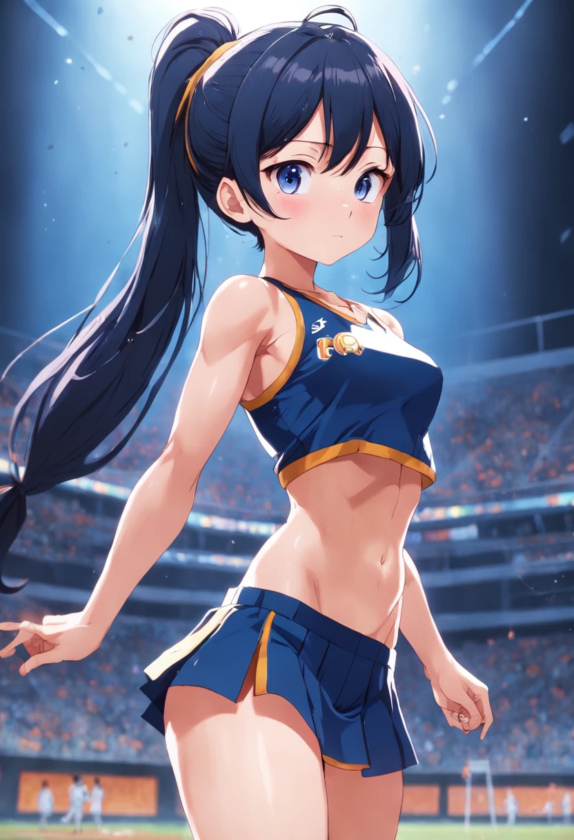 Super small breasts、Athletics uniforms、erectile nipple、athletic field、A dark-haired、poneyTail