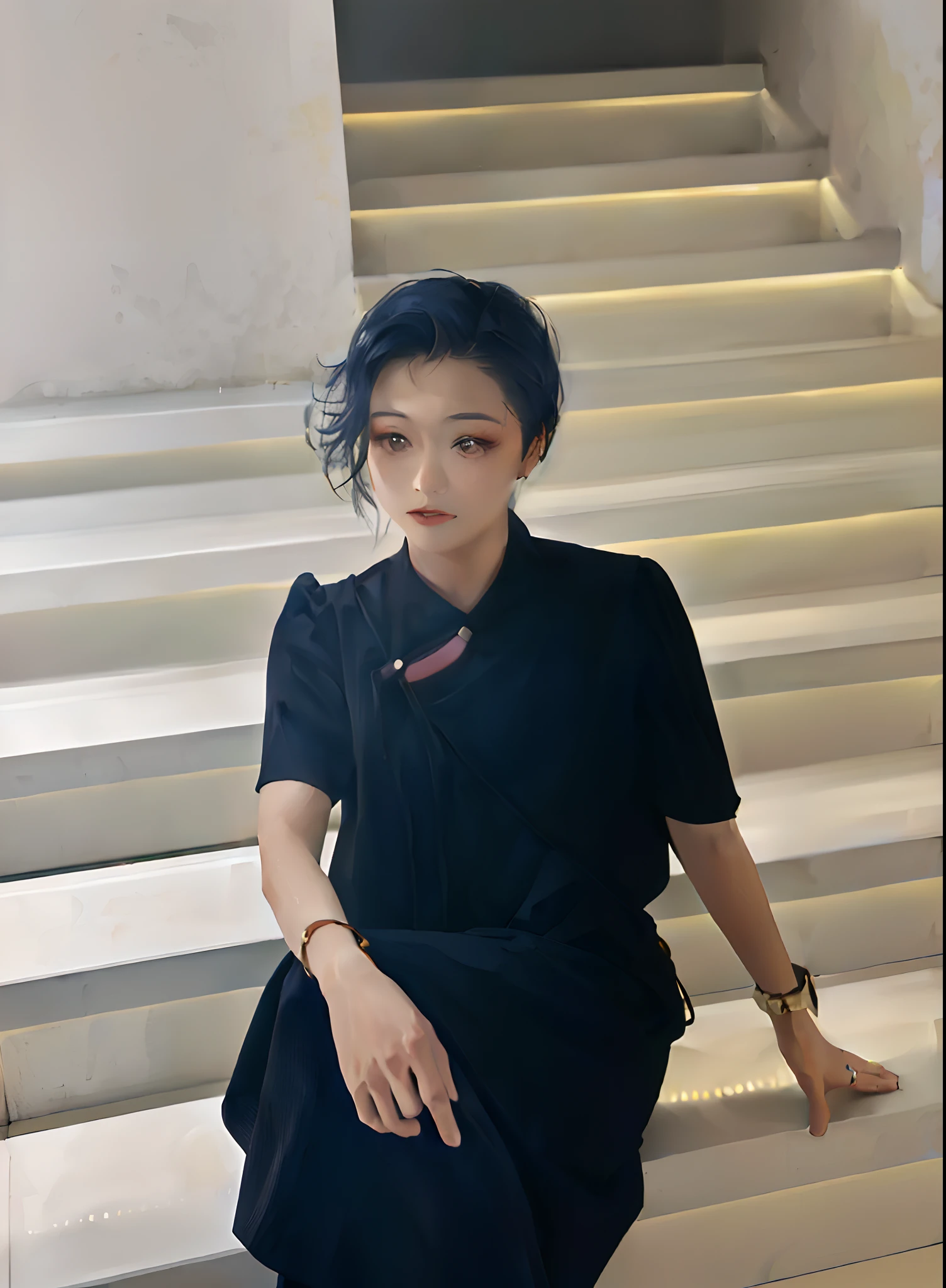 (8k,RAW photos,best qualtiy,tmasterpiece:1.2),超高分辨率,(真实感:1.4),1girl,upper legs,(Kpop idol),(aegyo sal:1),((puffy eye)),Silver eyes,looking at viewert,(realisticlying,realisticlying:1.37),1个Giant Breast Girl,(Cool face:0.6),profesional lighting,photon maping,Radio City,physically-based renderingt,shinny hair,long whitr hair,hair_ornament,hair_between_eyes,long_hair,(silver_hair :1.2),By bangs,genshin impact,Shen River\(genshin impact\),Shen River\(genshin impact\),sitted,snow flakes effect, White glitter effect,