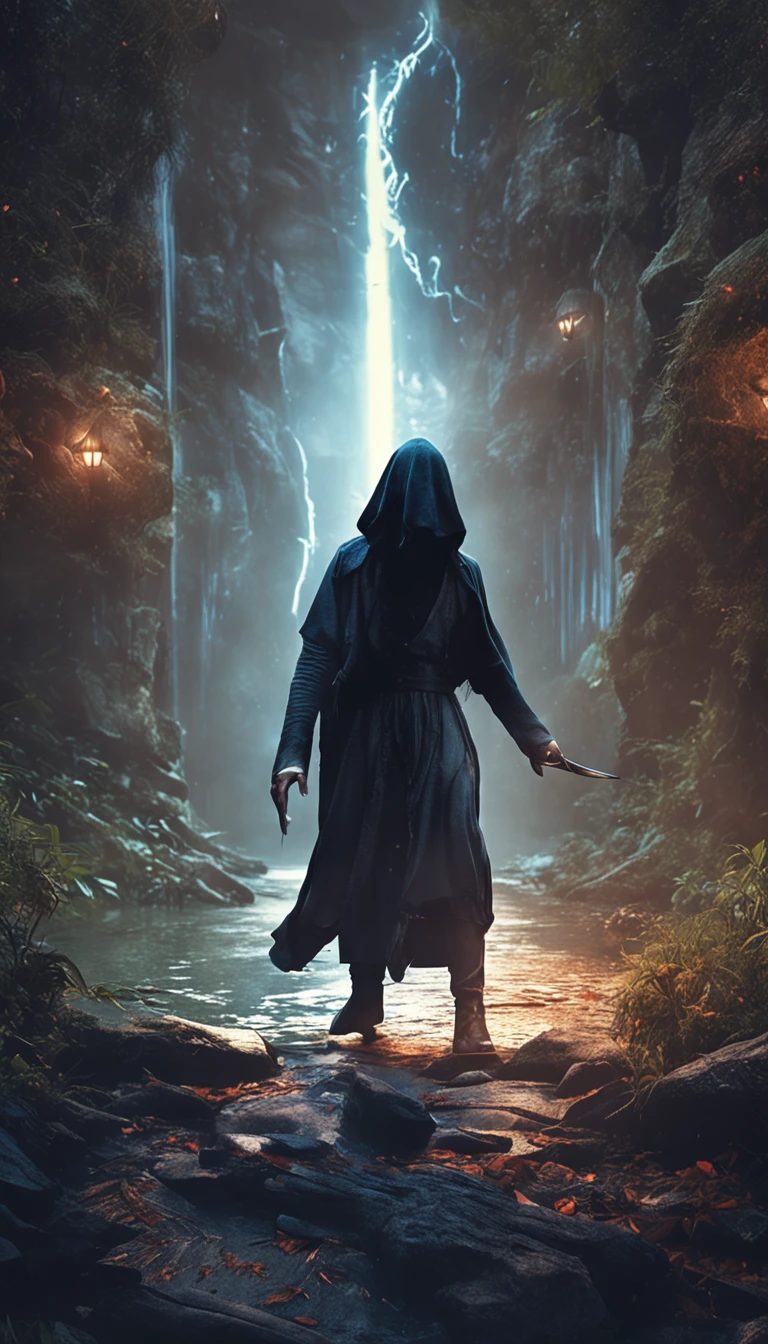 Best quality, Masterpiece, 超高分辨率, (photograph realistic:1.4), surrealism, Dream-like,fusionart, Shadowdancer, shadow magic, darkness control, stealth, shadowstep, umbral spells, hidden blade,