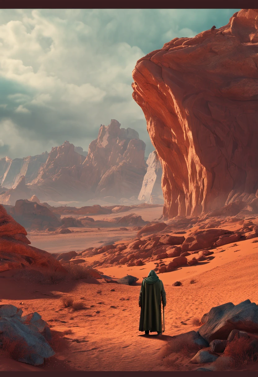 imagem create "Prophet with a staff in his hand" --tema "jornada" --elementos "vento forte" --cor "tons suaves" --fundo " deserto"