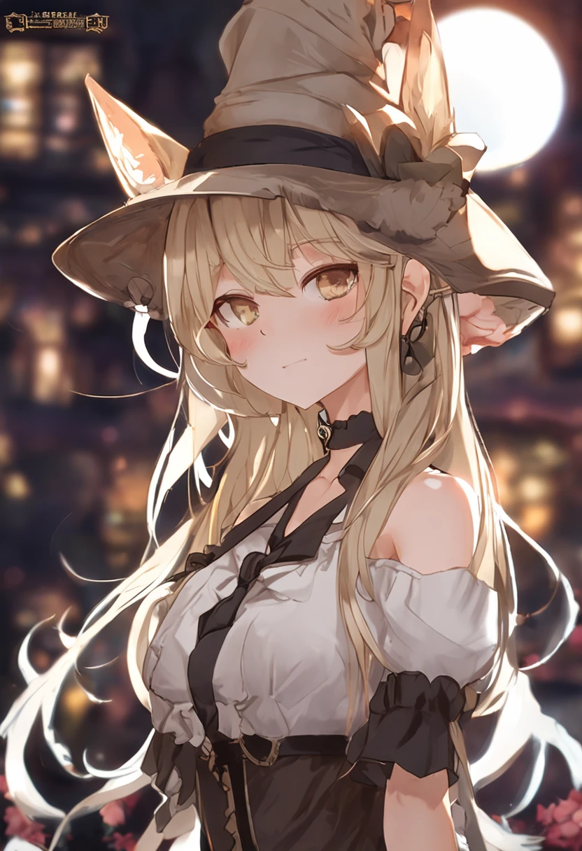 The figure of a seductive girl、Cute girl figure、Anime Gravure Idol Figure、Golden hair、long、eye glass、Fox ears、Fox tail、The Steampunk Witch、witch's hat、long robe、White blouse、plaid skirts、Full Moon Night、Dancing、pretty face with arms and legs、Norse goddesses、a sexy girl、photo of slim girl model、European Girl、Photorealistic perfect body、low angles