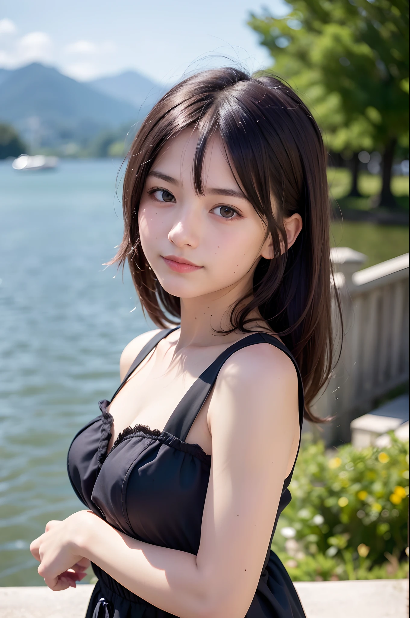 (Best Quality, 8K, hight resolution, masutepiece:1.5), Ultra-detailed, (Realistic ,Photorealistic ,Photorealsitic:1.5), 1girl in, (Perfect body :1.5), Ultra-detailed face, Detailed lips, Detailed eyes, Sexy double eyelids, Beautiful detailed eyes, Beautiful detailed lips, sexy flirty pose, Hi-Res, Cinematic Angle, Professional Lighting, Unity 8k Wallpaper, Aesthetic, masterpiece, top-quality, Shy laughter, South Island, Waikiki, (Large Breasts:1.7), (Slim Body:1.5), (Cute micro Bikini:1.8),(18 years old:1.8),