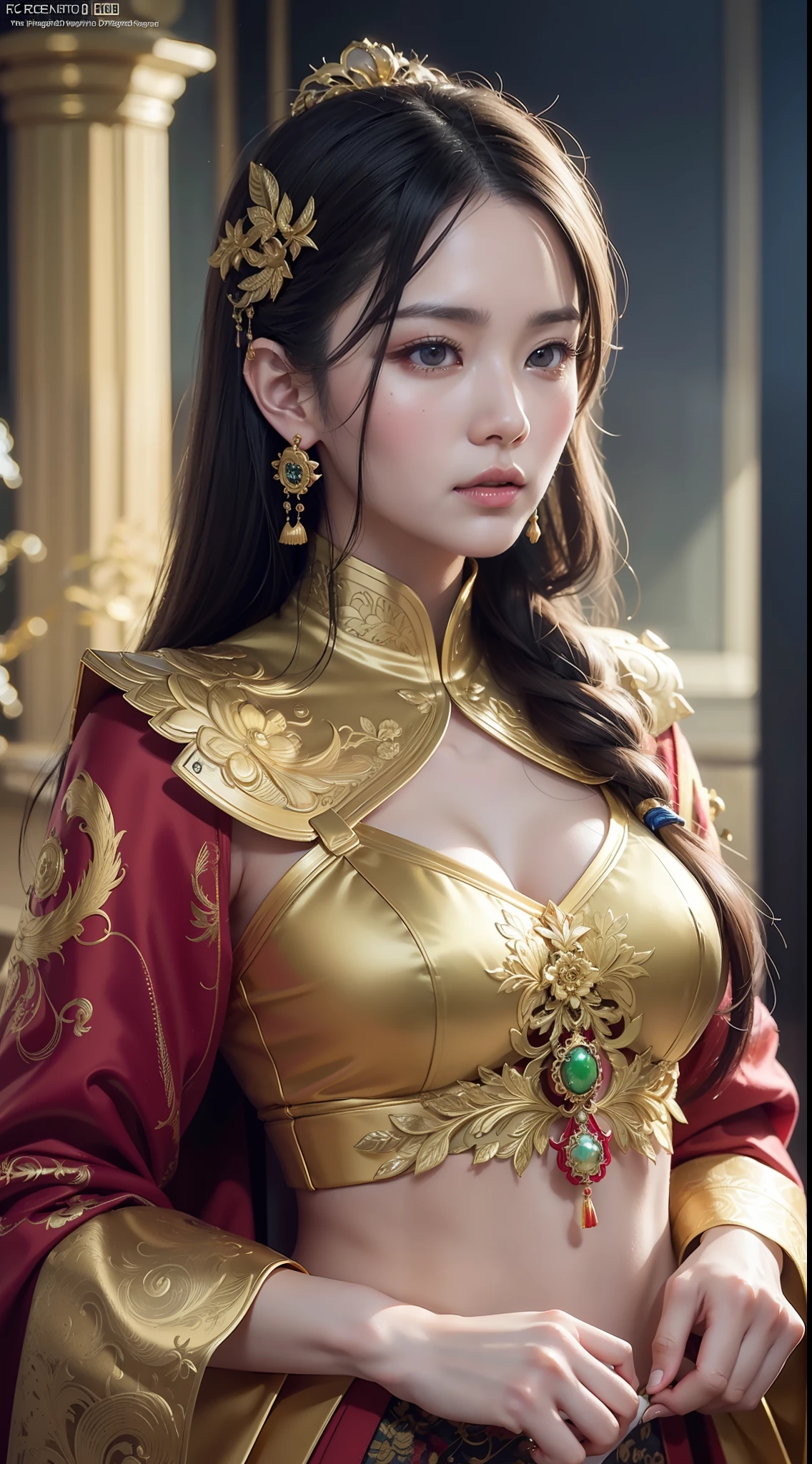 a Chinese royal style hair brooch, of jade mixed with ivory, gold-plated joints, detailed drawings of materials, highlights and details deposited on the surface,full color awesome, hand drawn, smoothy , realistic , complex, hit definition, cinematic, super detailed painting, lightism, art by Carne Griffiths and concept art Wadim Kashin, 4k resolution, fractal detailed bio optics, 3d rendering , octane rendering, intricate details, cinematic, trending on Artstation Amazing colorful Isometric focus surreal ,hand drawn, gritty, realistic, intricate, success definition, cinematography, rough sketch