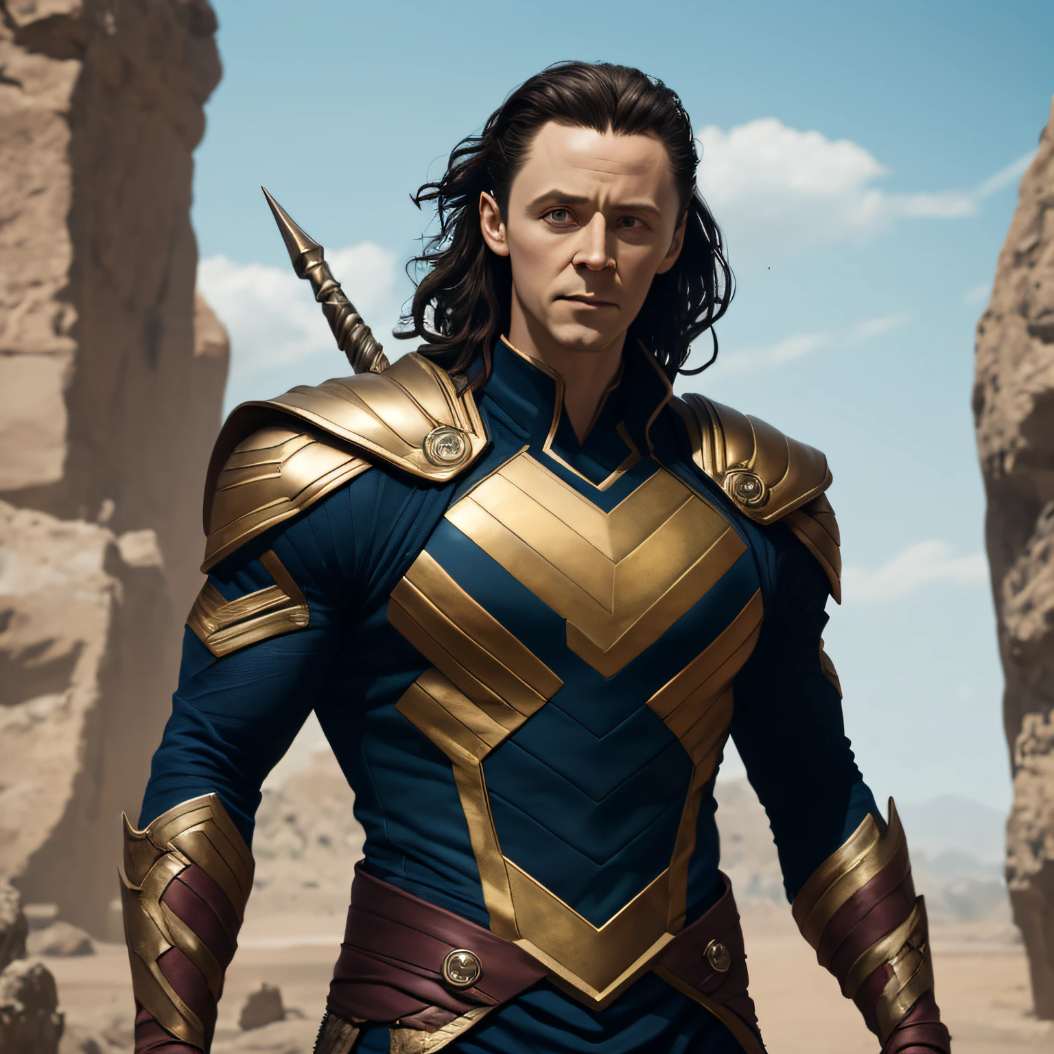 (8k, RAW photo, best quality, masterpiece: 1.2), ultra detailed, official art, photo-realistic: 1.37, upper body shot, loki, film grain, action pose --auto
