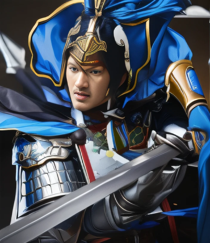 Man in armor with a sword shouts