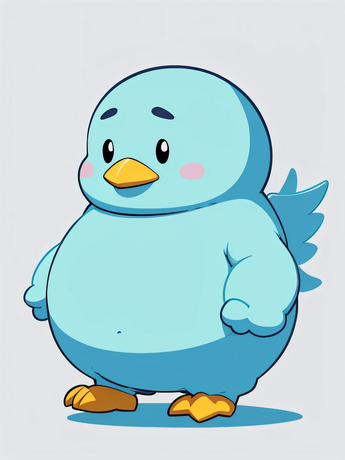 Cartoon character of Little Fat Chicken, digitally draw on wacom tablet, draw with wacom tablet, procreate illustration, flat color and line, Digital drawing, colored screentone, digital 2d drawing, clean lineart and flat color, medibang, drawn with photoshop, procreate, smooth coloring, hand-drawn animation，cartoony