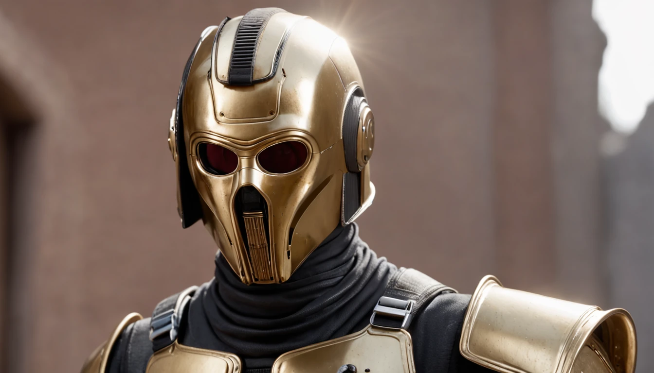 C-3PO as mortal combat character, dressed in mortal combat clothing, (mortal combat clothing:2), (full body image 2)