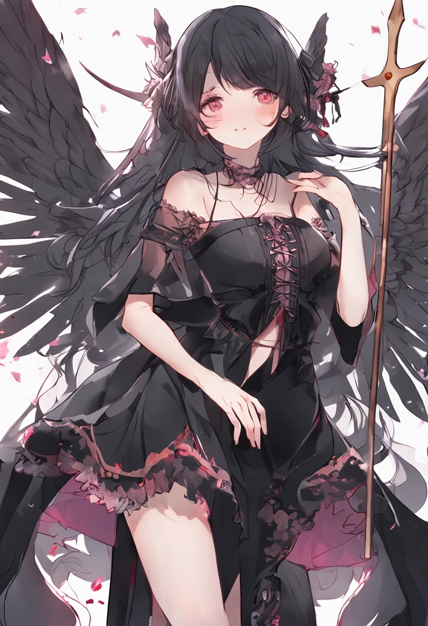 Seductive girl figure、Cute Girl Figure、Realistic Young Gravure Idol Figures、pretty face with arms and legs、Norse goddesses、photo of slim girl model、European girl、black classical dress、Wings of a Black Angel、Wet black-purple long straight hair、pale skin、Red Eyes、Selfie style