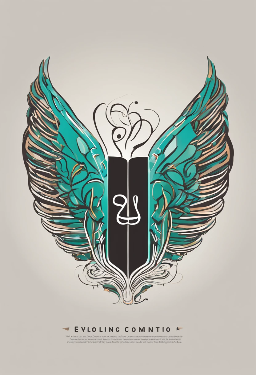 "Design a modern and sophisticated 800x800 pixel logo for a YouTube channel called 'Evolving Mind'. A logo deve combinar elementos que representem o crescimento humano, The wisdom of books and the connection with the world today. Think of symbols as a brain, Book pages turning into wings or digital connections. Utilize uma paleta de cores com tons de cinza, bege ou azul suave, com destaque em verde esmeralda ou dourado."
