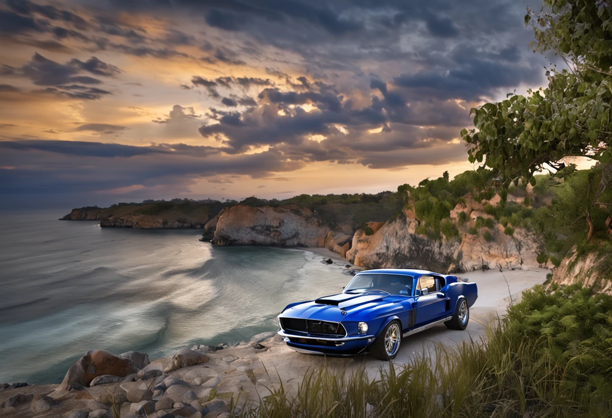 a close up of a blue shelby car with a black background, blue realistic 3 d render, rendered in povray, 3d render”, rendered in v-ray, octane render ”, octane render”, photo realistic render, realistic. octane render, octane renderer”, photorealistic 3d render, photorealistic 3 d render, rendered in keyshot