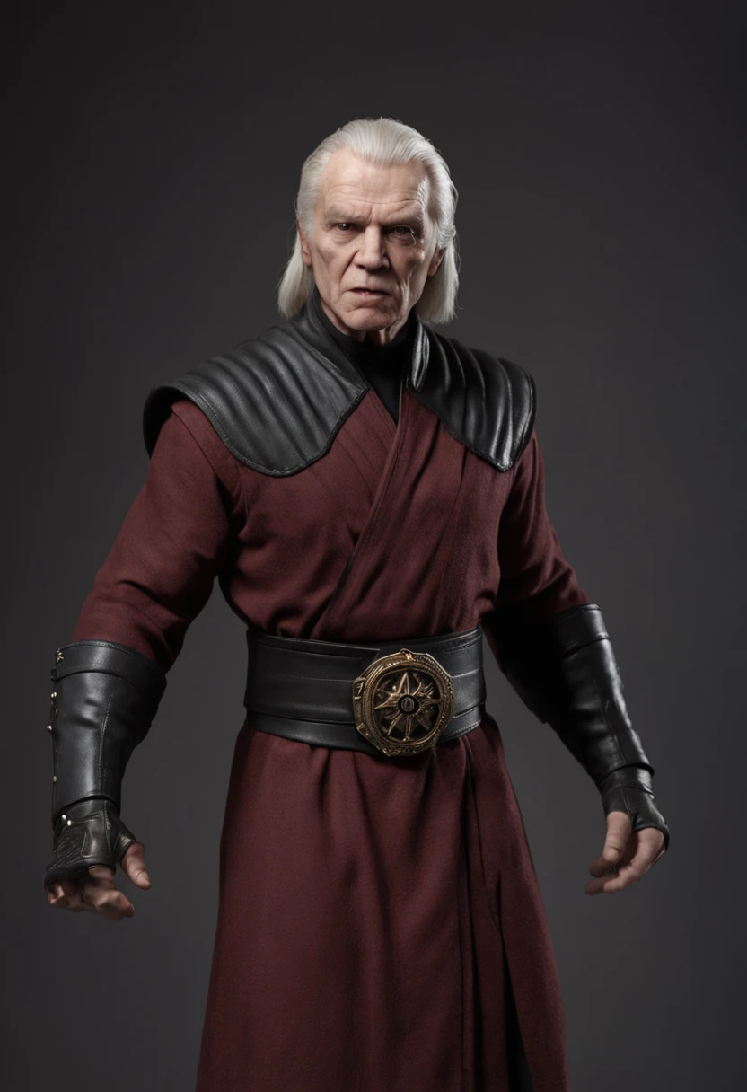 Palpatine as mortal combat character, dressed in mortal combat clothing, (mortal combat clothing:2.5), (full body image 2)