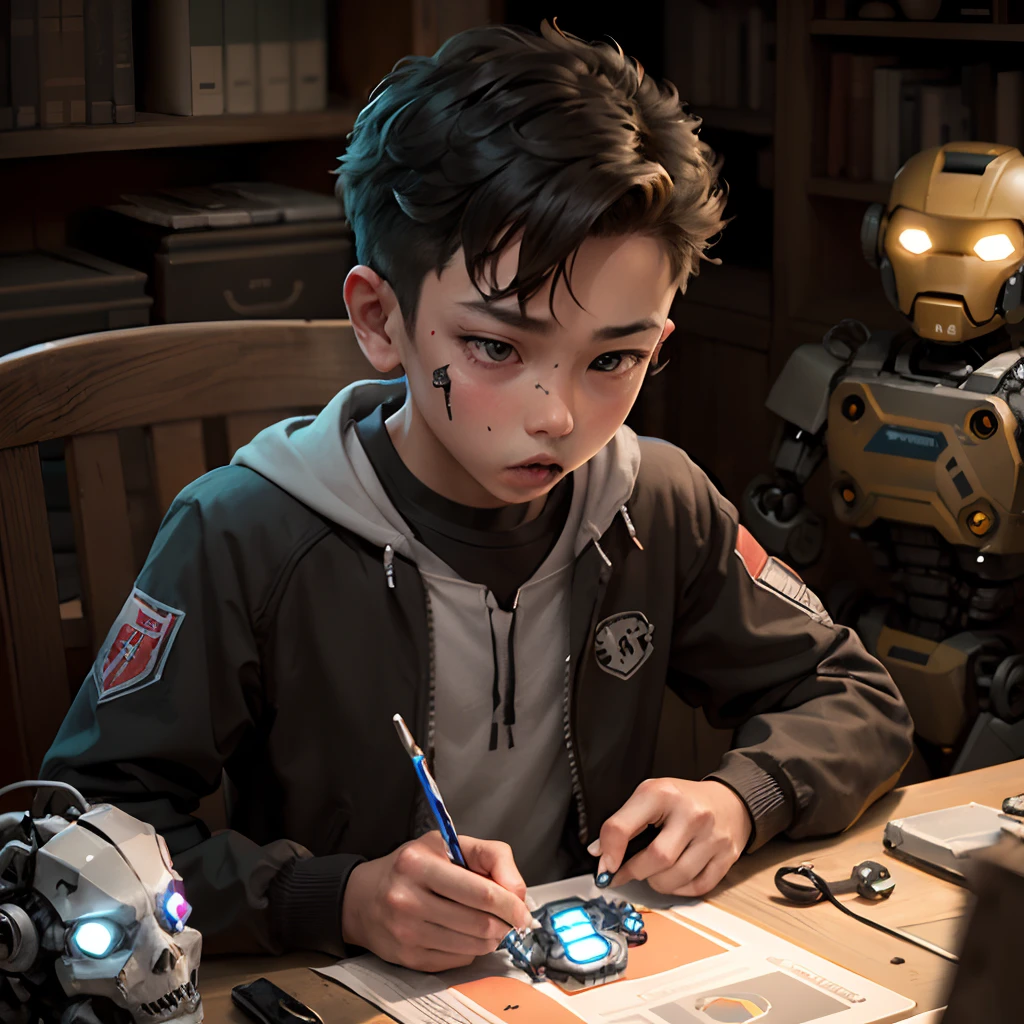 boy transform a robot