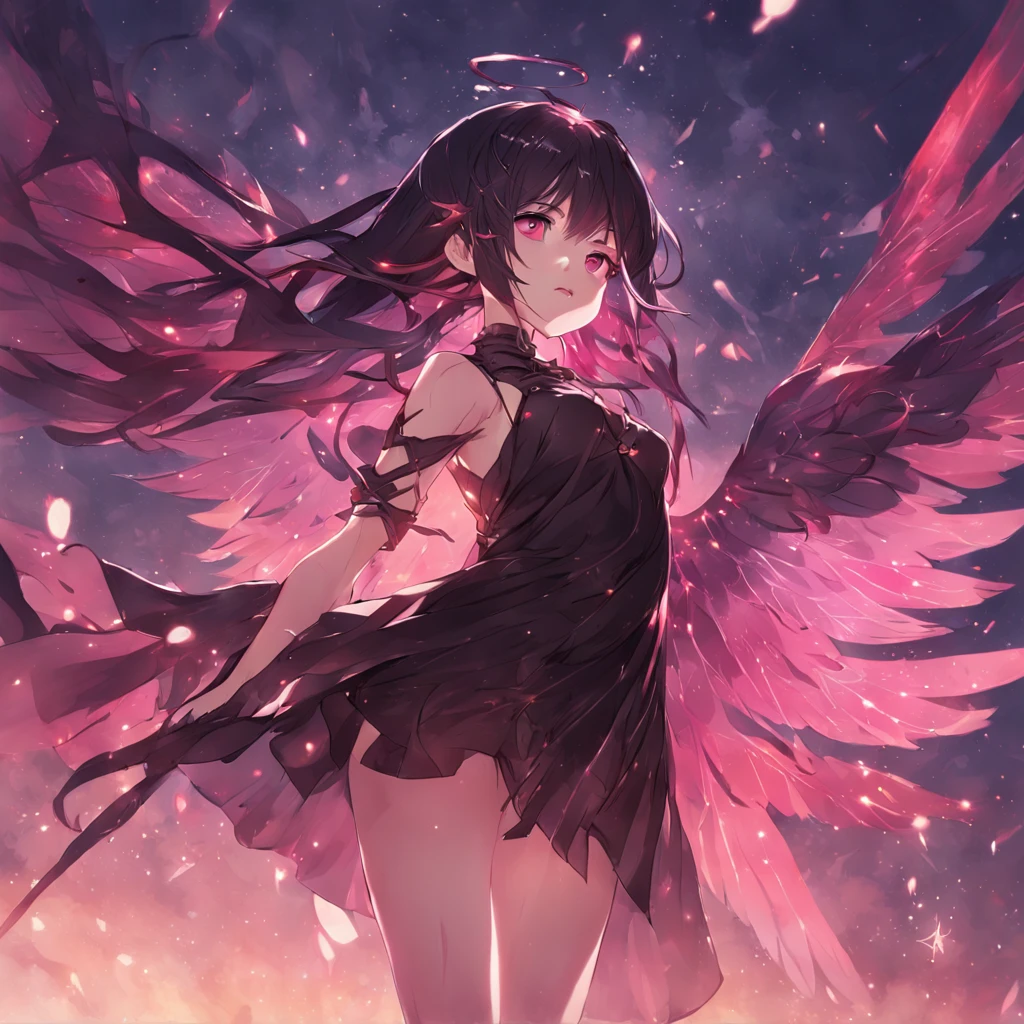 a black haired fairy is the wife of bats. she is nude and has scratches on her legs and arms