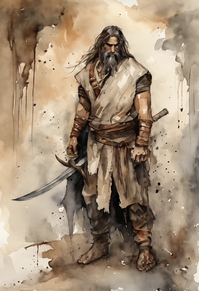8k imagem realista do homem bonito, 25 anos, cabelos castanhos longos, olhos castanhos, Expression of hatred, vestido com camisa casual preta simples, black bandages wrapped around his arms, Standing in a large rustic underground dungeon