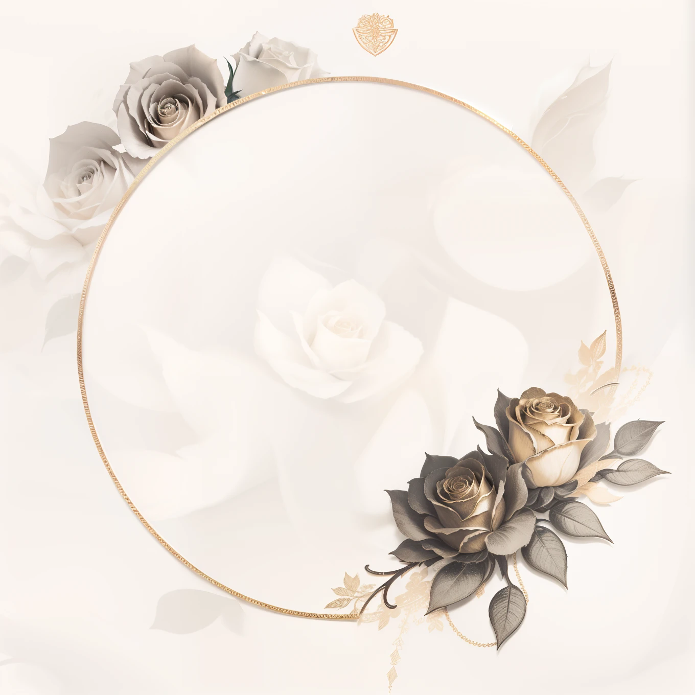 Fully detailed golden rose