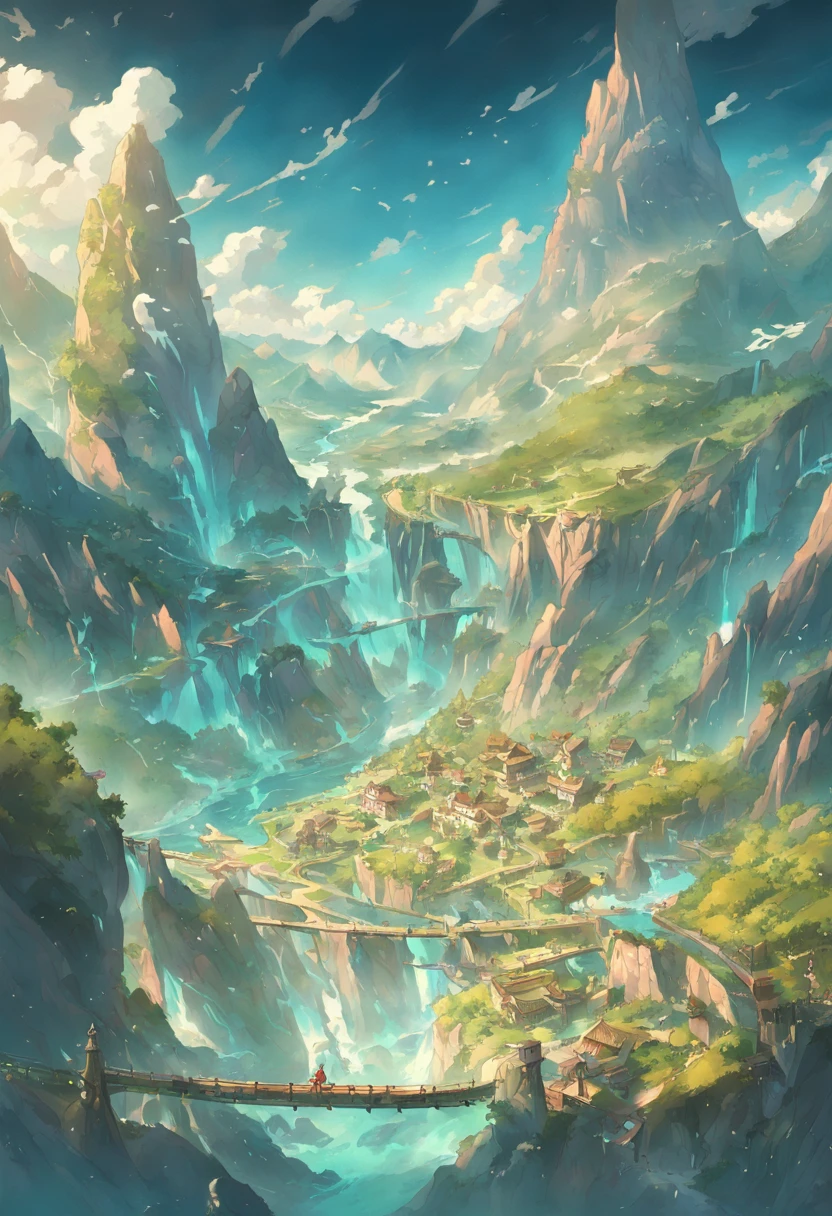 World map、Otherworld map、Kingdom map、Otherworldly adventures、Mountains and rivers、k hd、meticuloso